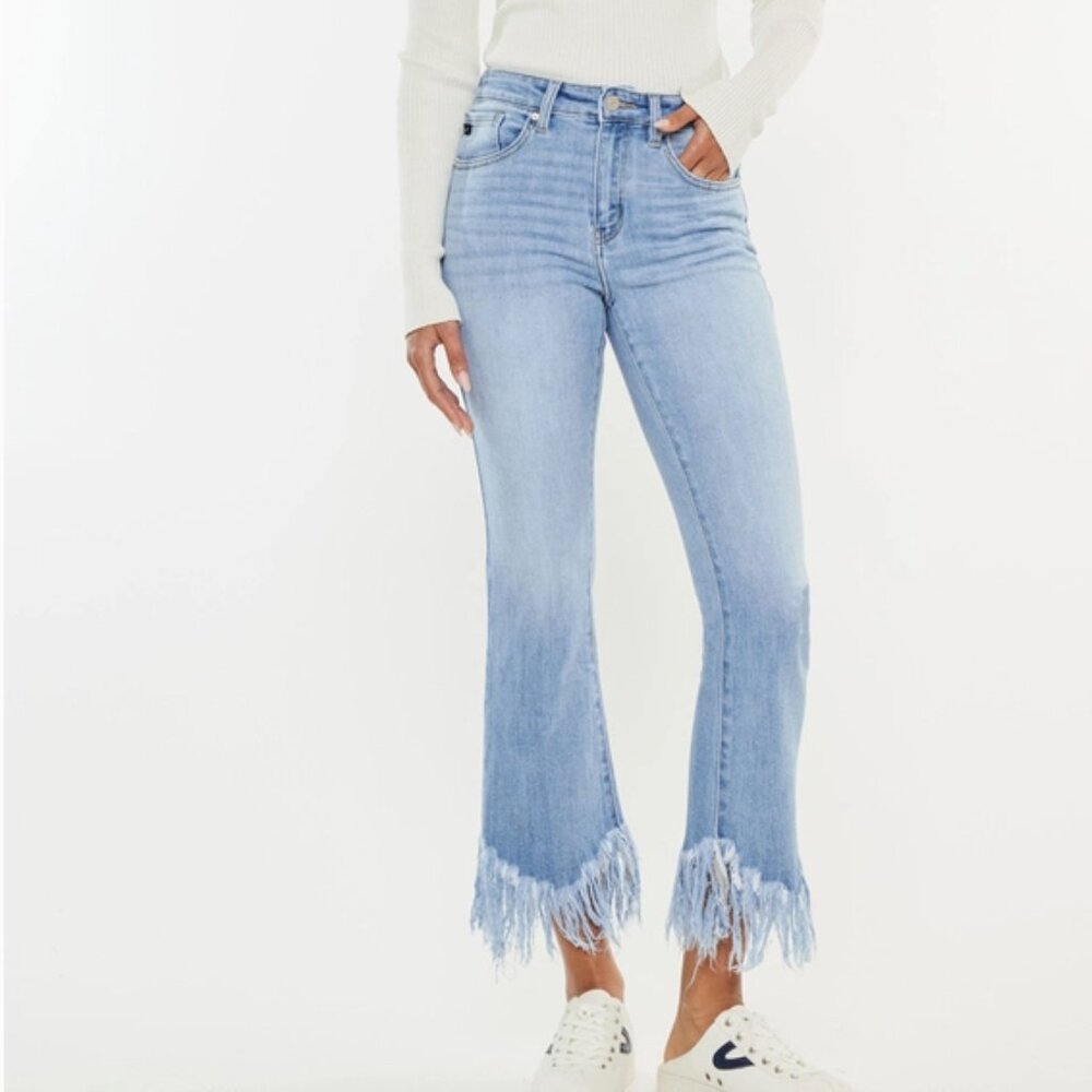 KanCan High Rise Crop Bootcut Denim Pants-KC9354M
